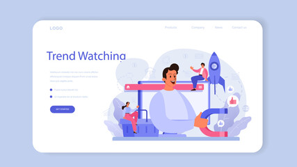 Trend watcher web banner or landing page. Specialist
