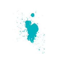 Turquoise spray watercolor isolated brush for drawing