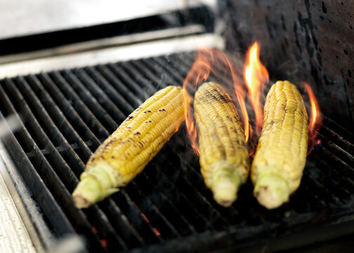 Grilling sweetcorn