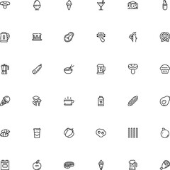 icon vector icon set such as: butternut, power, emblem, piece, salt, ketchup, eggcup, tare, mushrooms, grass, refreshment, farm, trendy, chicken, parmesan, pistachio, lactarius, decoration, scrambled