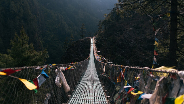 Suspension Bridge Hanging From A Cliff
