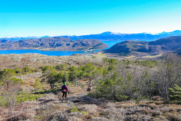 Hike to the mountain Ingebrigtvaren in Sømna,Helgeland,Nordland county,Norway,scandinavia,Europe