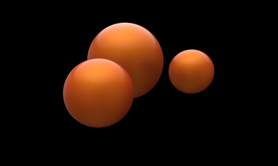 3d spheres eggs color on black background