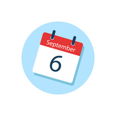 White daily calendar Icon September in a Flat Design style. Easy to edit Isolated vector Illustration.