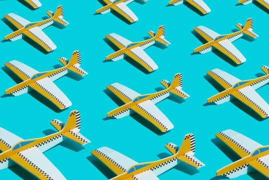 mosaic of toy planes