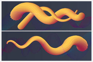 abstract 3d wave form banner background wallpaper. liquid modern style shapes. illustration