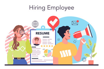 Human resources concept. Idea of recruitment and job management