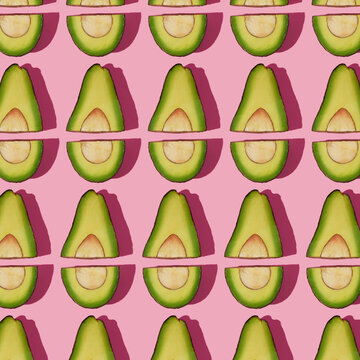 mosaic of halved avocados