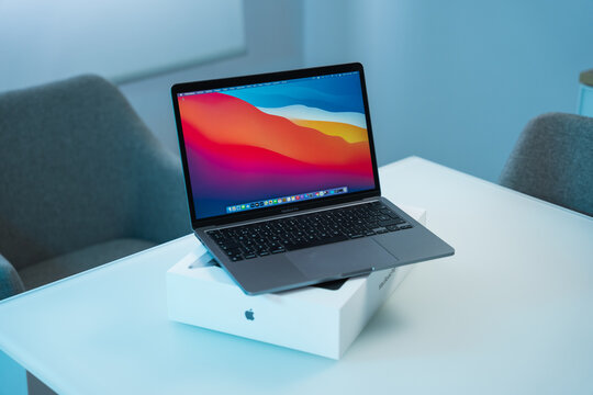  New York, USA February 22, 2020. Apple MacBook Pro 2020 with M1 silicon Chip