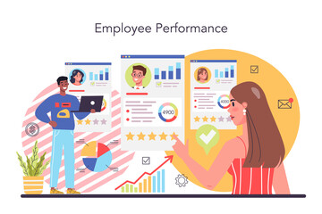 KPI concept. Key performance indicators. Employee evaluation