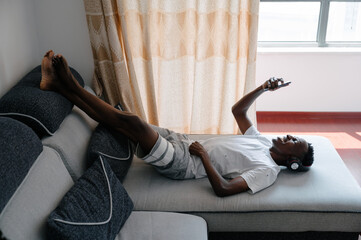 Black man using cell phone