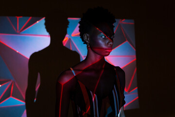 Black african woman posing in the studio