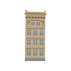 Naklejka premium Vector color hand drawn illustration with an old town city cute house. Gdansk, Poland.