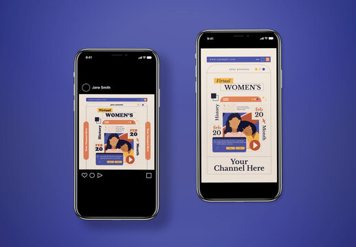 Virtual Women's History Month Social Media Layout