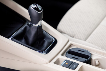Gear shift in a new modern car