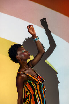 Black african woman posing in the studio