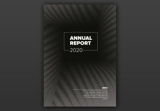 Dark Gray Annual Report Front Cover Page Layout