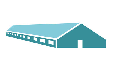 Farm for farm animals. Building for keeping animals on the farm. Simple flat illustration in one color. Suitable for use in infographics, as an icon, as well as for the design of articles