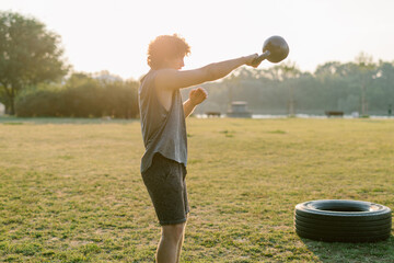 Man workout in the park