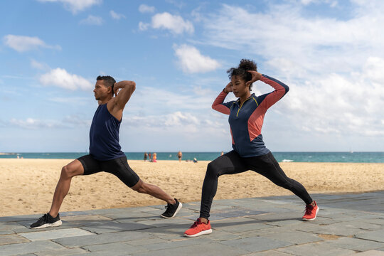 Couple Doing Fitness Outdoor