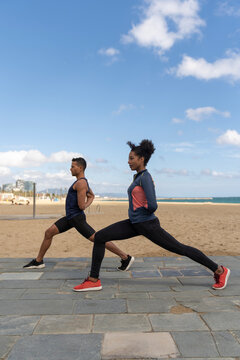 Couple Doing Fitness Outdoor