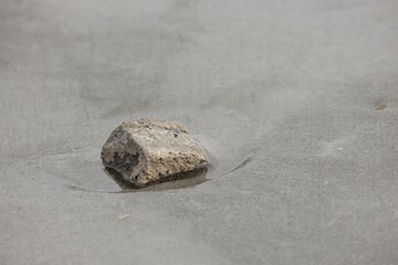 Abstract of a rock on ice.
