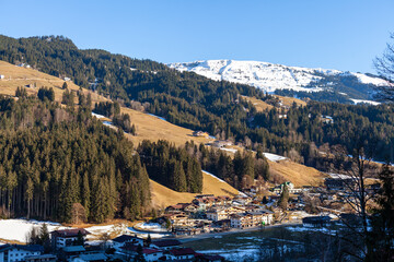 Obraz premium village, mountain resort in the Alps