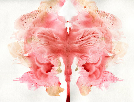 Red aquarelle abstract art