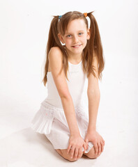 little girl in white dress