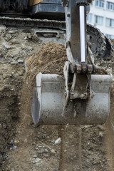 excavator on the ground