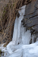 icicles on a rock