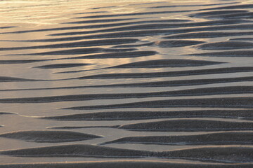 patterns of sand, wind and water on the beach of Cadzand 