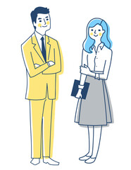 ビジネスパーソン　男女　全身