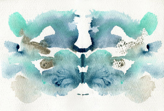 Sea waves inspired abstract watercolor
