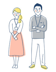 ビジネスパーソン　男女　全身