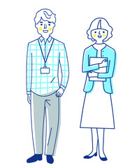 ビジネスパーソン　男女　全身