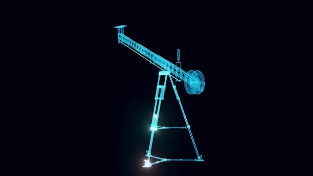 camera crane hologram Rotating 4k. High quality 4k footage
