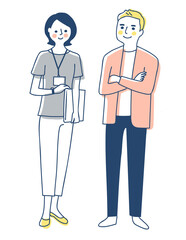 ビジネスパーソン　男女　全身