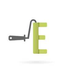 paint letter e logo vector icon