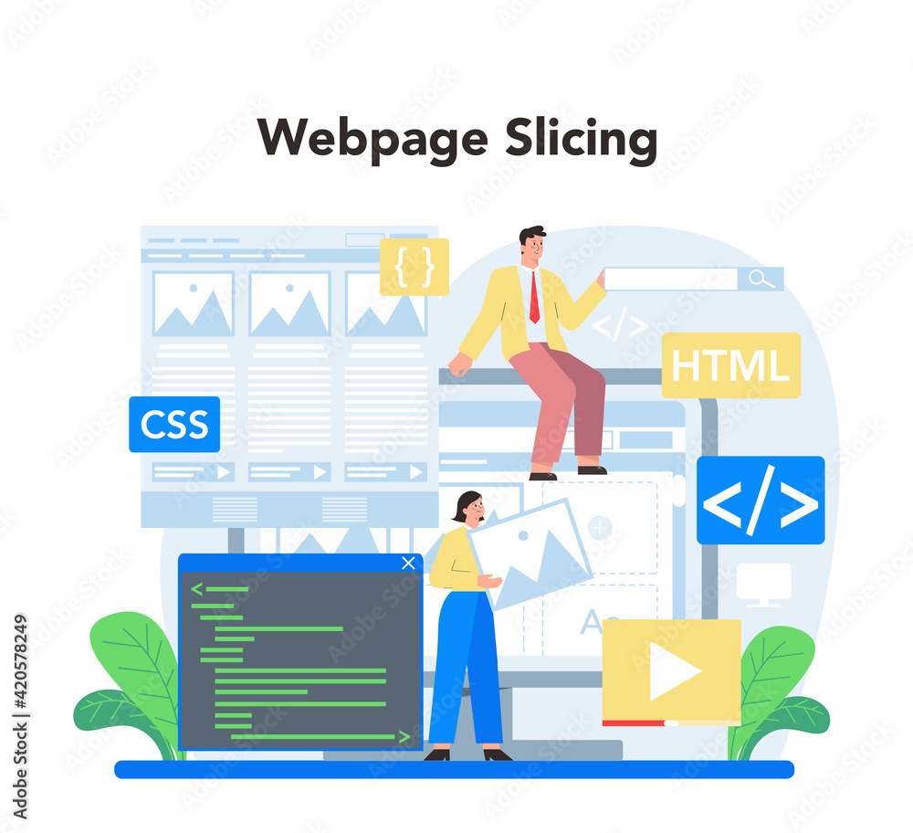 Poster layout designer concept. web development, mobile app design