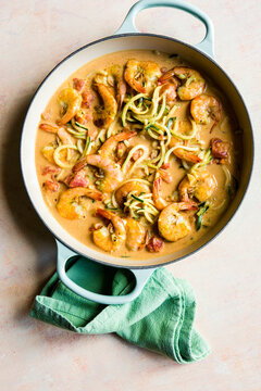 Zucchini Noodles with Spicy Shrimp Sauce