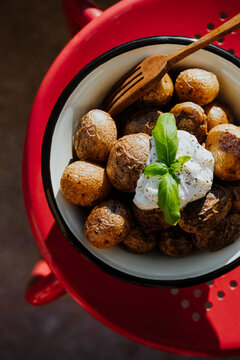 roasted baby potatoes with cream cheese