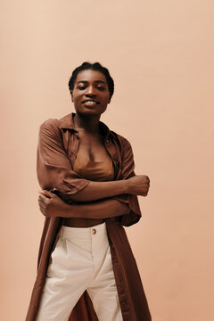 Happy black fashion model