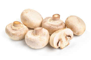 Champignons, close-up, isolated on white background. High resolution image