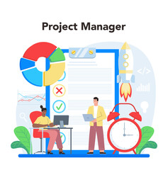 Project management concept. Successful strategy planning, motivation