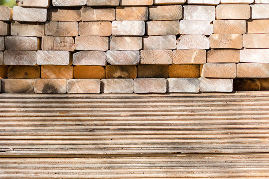 Stack of Lumber Outdoors
