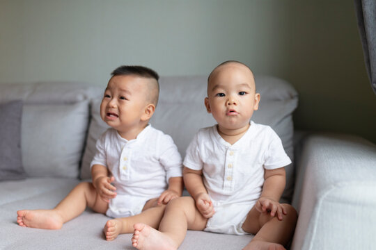 asian baby at home