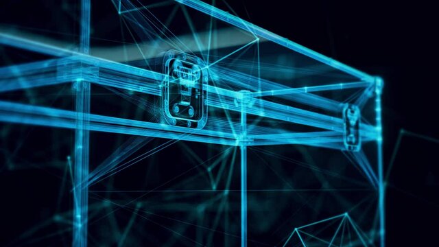 flight case hologram Close up 4k. High quality 4k footage