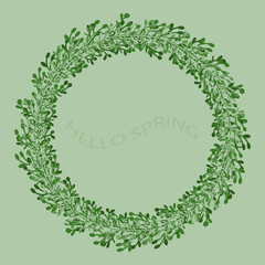 Floral frame. Spring greeting.