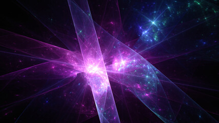 Fototapeta premium Abstract background, smooth multicolored lines on a black background.